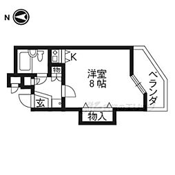 デリード桃山南 ワンルームの間取図画像