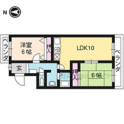 グリーンヒル黄檗 2LDKの間取図画像