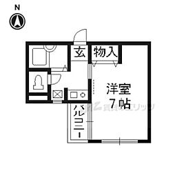 セジュール丹波橋 1Kの間取図画像