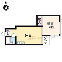 サテンドール千本 1DKの間取図画像