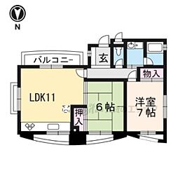 バードハイツ・ユー 2LDKの間取図画像
