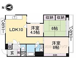 メゾンフジ 3DKの間取図画像
