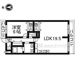 レヴェンテ東向日 1LDKの間取図画像