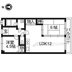 桃山和泉ハイツ 2LDKの間取図画像