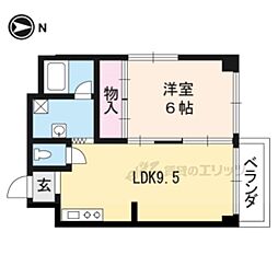 葵マンション 1LDKの間取図画像