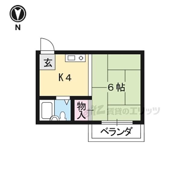 山階ハイツ 101｜京都府京都市山科区西野山階町(賃貸アパート1K・1階・20.25㎡)の写真 その2