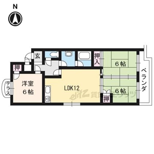 京都府京都市西京区牛ヶ瀬奥ノ防町(賃貸マンション3LDK・5階・58.58㎡)の写真 その2