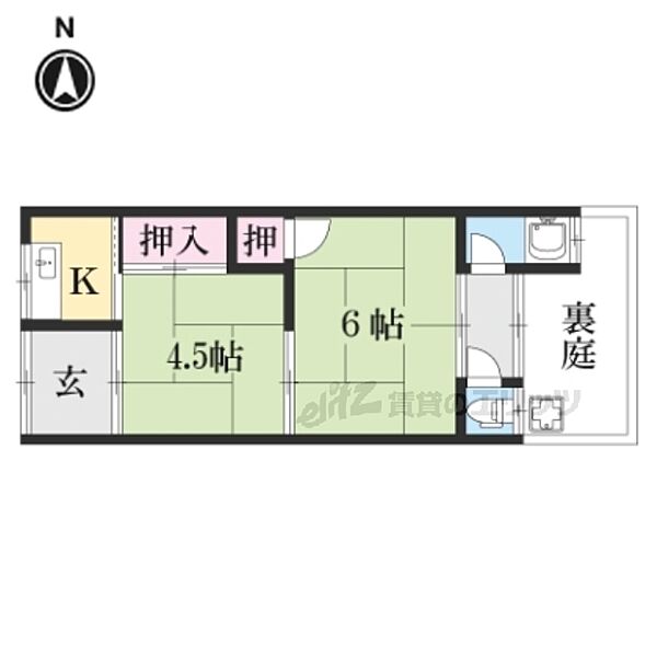 第一小富士荘 3｜京都府京都市伏見区向島二ノ丸町(賃貸アパート2K・1階・31.00㎡)の写真 その2