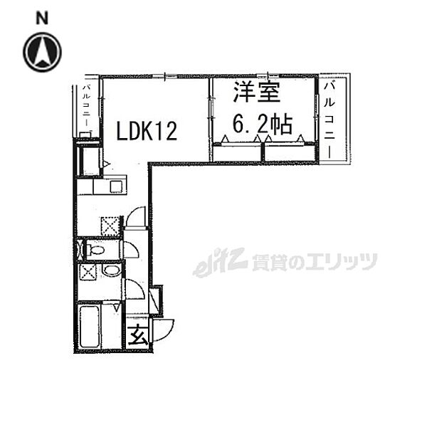 ｈｅａｌ　ｃｏｒｔ Ｋ.Ｎ. 303｜京都府京都市南区吉祥院西浦町(賃貸アパート1LDK・3階・45.80㎡)の写真 その2