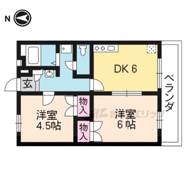 サンハイム高瀬 103｜京都府京都市伏見区竹田醍醐田町(賃貸アパート2DK・1階・39.74㎡)の写真 その2