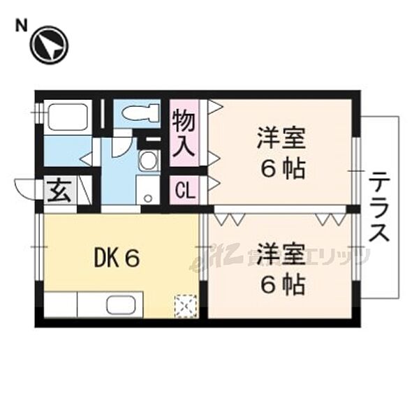 ジュネス片山 201｜京都府京都市伏見区石田大山町(賃貸アパート2DK・2階・40.29㎡)の写真 その2