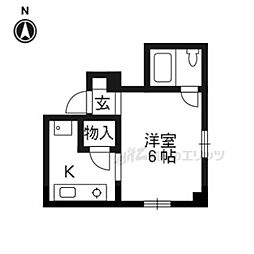 七条ビル 1Kの間取図画像