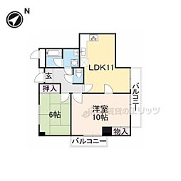 近鉄京都線 大久保駅 バス15分 久御山町役場前下車 徒歩2分の賃貸マンション 2階3LDKの間取り