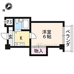 キーストンハウス 1Kの間取図画像