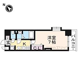 Luxe京都西大路 1Kの間取図画像