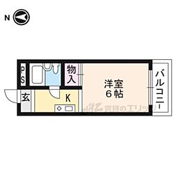 コーポスミゾメ 1Kの間取図画像