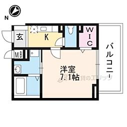 メゾンミント 1Kの間取図画像