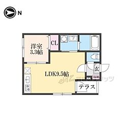 ハーモニーテラス東野舞台町 1LDKの間取図画像