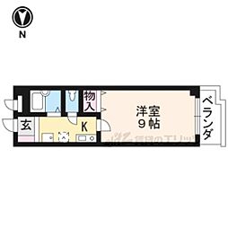 フォレスト醍醐 1Kの間取図画像