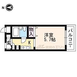 ハイライフ西ノ岡 ワンルームの間取図画像