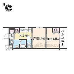 MJC京都EsTRUTH 2Kの間取図画像