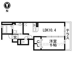 フルーレ神明 1LDKの間取図画像