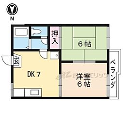 パークハウスウノ 2DKの間取図画像