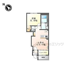 (仮称)椥辻新築アパート 1LDKの間取図画像