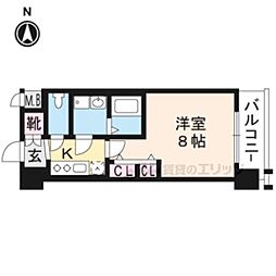 エステムコート京都西大路 1Kの間取図画像