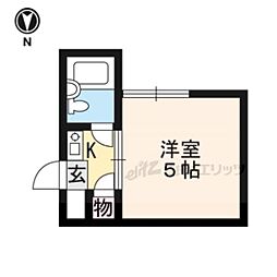 グリーンマンション 1Kの間取図画像