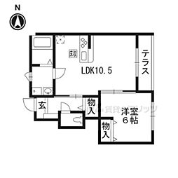 辻アパート 1LDKの間取図画像