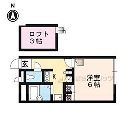 レオパレスシュテルン 1Kの間取図画像