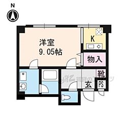 プラネシア星の子山科駅前 1Kの間取図画像