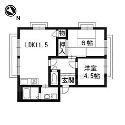 メゾン幹 2LDKの間取図画像