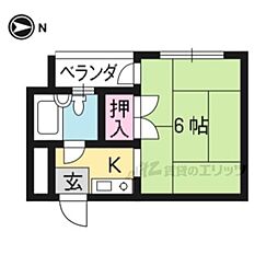 ピュアガーデンカツラ 1Kの間取図画像