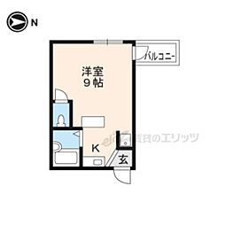 プレアール滋賀追分 ワンルームの間取図画像