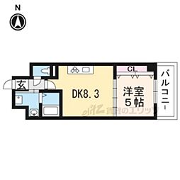 グランパシフィック東向日 1LDKの間取図画像