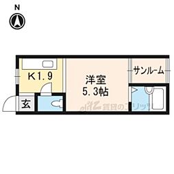 コンフォート16 1Kの間取図画像