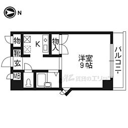 パルスピリア91 1Kの間取図画像