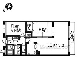 エスポワール 2LDKの間取図画像