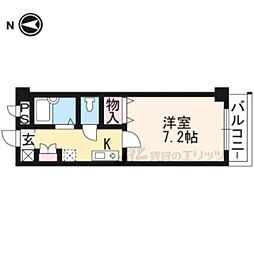 フォレスト醍醐 1Kの間取図画像