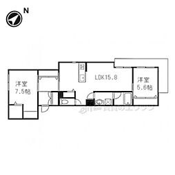 シャーメゾン澤田 2LDKの間取図画像