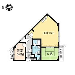 シャン・デ・リ 2LDKの間取図画像