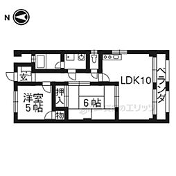 安井マンション 2LDKの間取図画像
