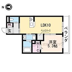 メゾン・ド・シャノワール新熊野 1LDKの間取図画像