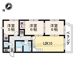 第39長栄リビエール宇治 3LDKの間取図画像