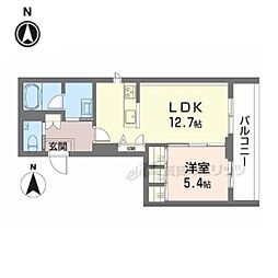 京都市伏見区新町5丁目マンション 1LDKの間取図画像