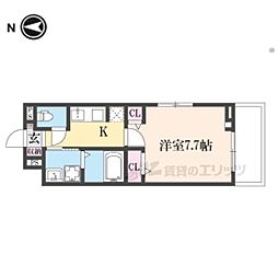 アビィ ロード 1Kの間取図画像