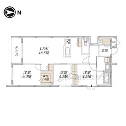 ラ・ポーズ長岡京 3LDKの間取図画像