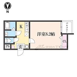 ヴィラ パルルヴァン 1Kの間取図画像